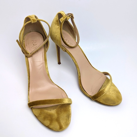 Revolve RAYE Heels Gold Velvet Blake Heels Size 9 - Picture 7 of 16